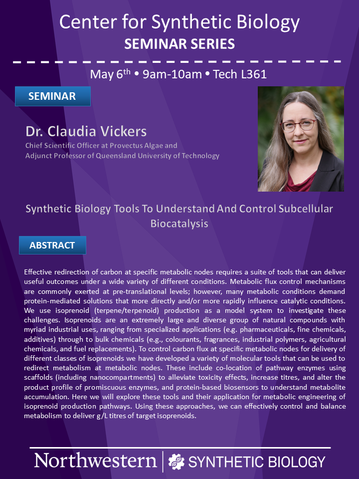 flyer for Dr. Claudia Vickers' seminar