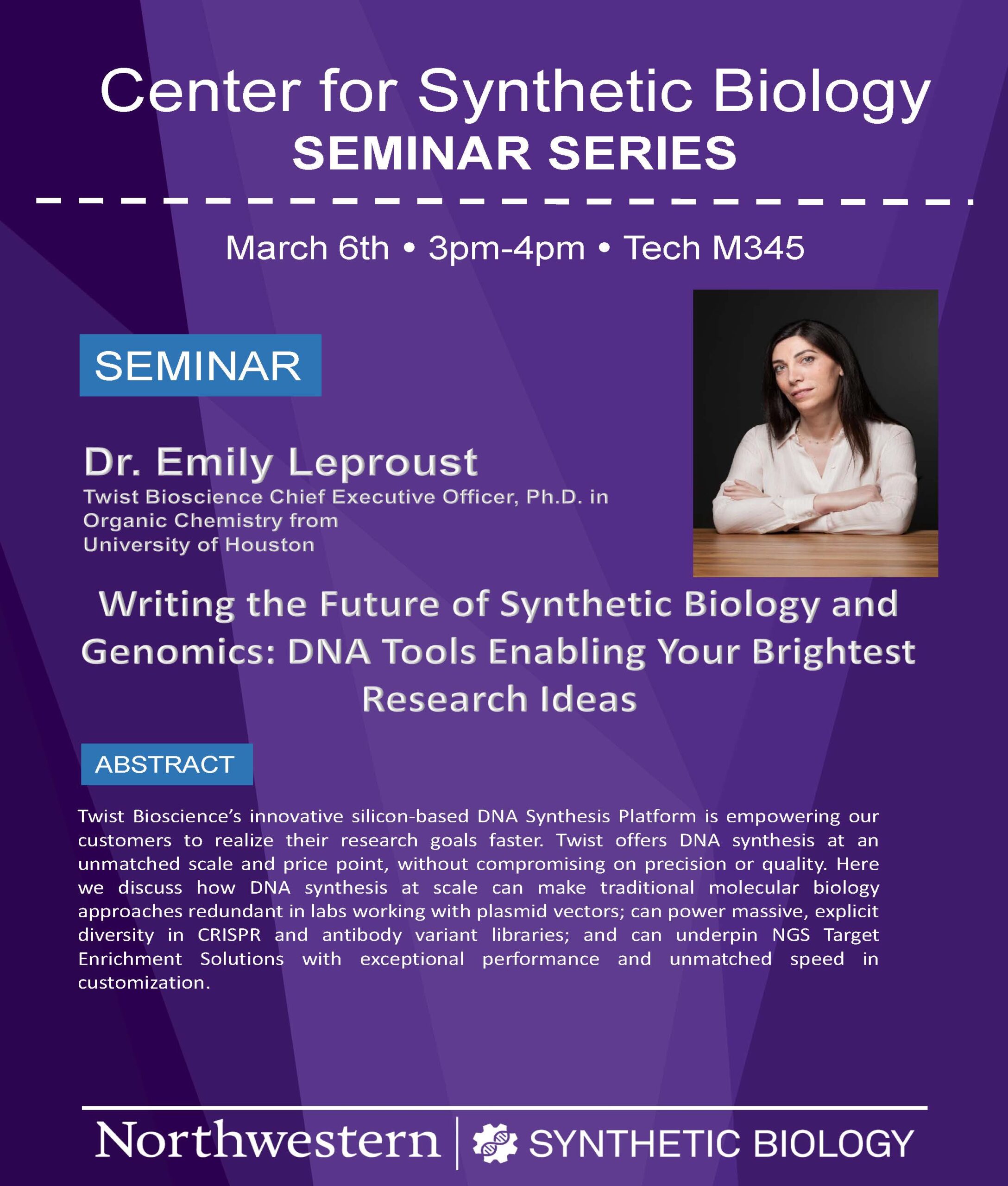Emily Leproust seminar flyer